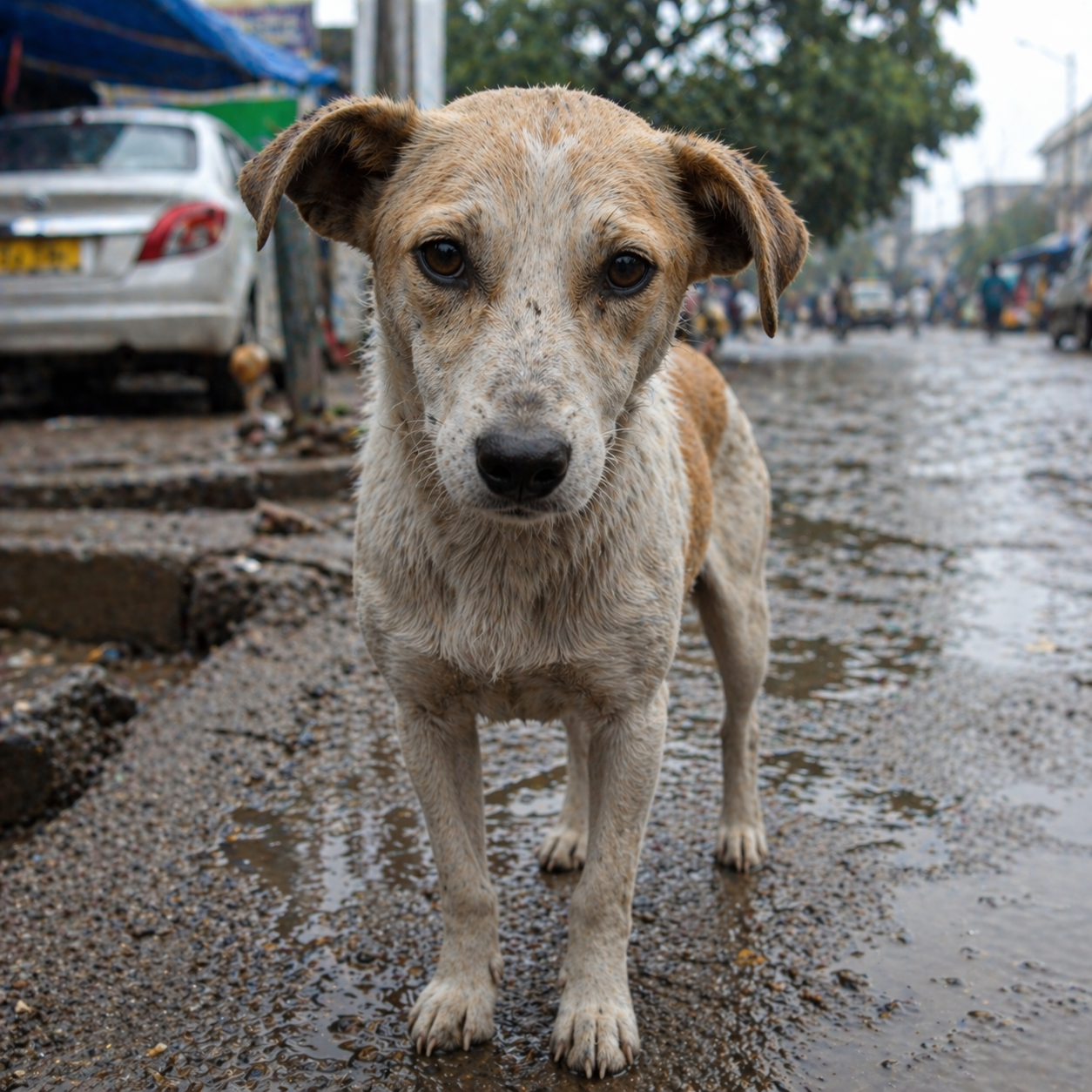 stray dog feeding